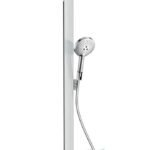 Hansgrohe 27364000 Raindance E Showerpipe 300 1jet EcoSmart 9 l/min with ShowerTablet 600 Chrome shower pipe, 600mm