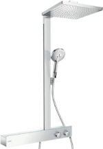 Hansgrohe 27364000 Raindance E Showerpipe 300 1jet EcoSmart 9 l/min with ShowerTablet 600 Chrome shower pipe, 600mm