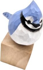 Hand Carved Wooden Bird Figurines, Creative Small Bird Statue for Home Decor, Bird Gifts for Bird Lovers (Blue Jay) - Image 3