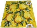 Handmade Italian Ceramic Tile with Lemons â€“ Decorative Mediterranean Wall Art, Authentic Hand-Painted Majolica, Kitchen & Backsplash Accent, 6x6 Inch