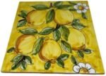 Handmade Italian Ceramic Tile with Lemons â€“ Decorative Mediterranean Wall Art, Authentic Hand-Painted Majolica, Kitchen & Backsplash Accent, 6x6 Inch - Image 2