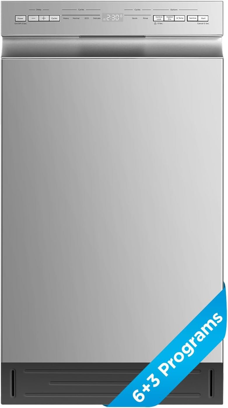 5116KA2Ml0L._AC_SL1500_.jpg Midea MDF18A1AST Built-in Dishwasher with 8 Place Settings, 6 Washing Programs, Stainless Steel Tub, Heated Dry, Energy Star - Image 1