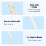 Nasal Hair Cutter, 2025 Double-Sided Nose Hairs Removal, Manual 360° Rotating Nostril Hair Removal Tool, Manual Nose Hairs Cutter, Nasal Hair Trimmer with Ear Picker for Women Men (Beige, 3PCS) - Image 2