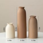 10.4 inches Tall Decorative Ceramic Vase Set, 3 Pieces, Nordic Modern Boho Style, White, Modern Farmhouse for Home Decor (Coffee Mix) - Image 7