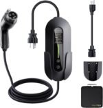 2026 Upgraded Level 1 & 2 Portable EV Charger, 25Ft J1772 Charging Cable, 8–16Amp Adjustable Current with Delay Start, 110–240V, NEMA 6-20 Plug with 5-15 Adapter, for All EVs & PHEVs
