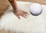 Soft Faux Sheepskin Fur Rug, Oval Small Sized Floor Area Shag Sofa Cover,Bedside Kitchen Living Room Nursery Mat Gold 19"x31" - Image 4
