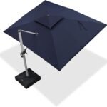 PURPLE LEAF 9' X 12' Patio Umbrella Outdoor Rectangle Umbrella Large Cantilever Umbrella Windproof Offset Heavy Duty Sun for Garden Deck Pool Patio, Navy Blue