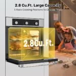 24" Electric Wall Oven, ETL Certified, ThermoMate 2.8 Cu.ft. Electric Wall Oven with 5 Cooking Functions, Built-in Ovens with Anti-Mistouch Knob, Stainless Steel - Image 5