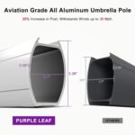 PURPLE LEAF 10ft Patio Umbrella Outdoor Square Large Cantilever Windproof Offset and Heavy Duty Sun Umbrella for Garden Deck Pool, Beige - Image 5