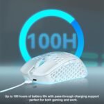 SOLAKAKA SM600 White Wireless Gaming Mouse,Tri-Modes BT5.1/Type-C Wired/2.4G Wireless Mouse with 2 Side Buttons, Programmable Macro Gamer Mouse with RGB Light for Laptop/PC/Mac - Image 5