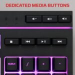 HyperX Alloy Core RGB – Membrane Gaming Keyboard, Comfortable Quiet Silent Keys with RGB LED Lighting Effects, Spill Resistant, Dedicated Media Keys, Compatible with Windows 10/8.1/8/7 – Black - Image 3