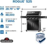 Napoleon Rogue 525 Natural Gas Grill, Black, Stainless Steel Grids, Durable 4-Burner BBQ - Image 2