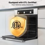 24" Electric Wall Oven, ETL Certified, ThermoMate 2.8 Cu.ft. Electric Wall Oven with 5 Cooking Functions, Built-in Ovens with Anti-Mistouch Knob, Stainless Steel - Image 3