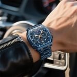 OLEVS Men Watches Business Dress Chronograph Big Square Quartz Analog Male Watch Silicone Strap Waterproof Date Gift Mens Wrsit Watch Silver - Image 2