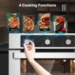 24" Electric Wall Oven, ETL Certified, ThermoMate 2.8 Cu.ft. Electric Wall Oven with 5 Cooking Functions, Built-in Ovens with Anti-Mistouch Knob, Stainless Steel - Image 4