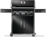 Napoleon Rogue 525 Natural Gas Grill, Black, Stainless Steel Grids, Durable 4-Burner BBQ