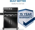 Napoleon Rogue 525 Natural Gas Grill, Black, Stainless Steel Grids, Durable 4-Burner BBQ - Image 5