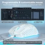 SOLAKAKA SM600 White Wireless Gaming Mouse,Tri-Modes BT5.1/Type-C Wired/2.4G Wireless Mouse with 2 Side Buttons, Programmable Macro Gamer Mouse with RGB Light for Laptop/PC/Mac - Image 6