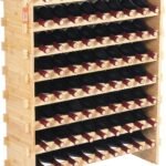 VEVOR 72 Bottle Upgrade Modular Wine Rack, Continuously Store Pinot Bottles, 8-Tier Bamboo Wood Storage Rack, Floor Freestanding Wines Holder Display Shelf, Wobble-Free Shelves for Kitchen Bar Cellar