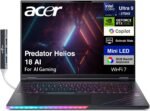 acer Predator Helios 18 AI Gaming Laptop 18" 250Hz 1000 nits Mini-LED WQXGA (Intel Ultra 9-275HX, GeForce RTX 5080 16GB, 64GB DDR5, 2TB SSD, 2 Thunderbolt 5, Win11Home) w/DKZ USB Port Expander