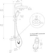 Lefton Shower System with Temperature Display in Fahrenheit and Dual Shower Head, Waterfall Shower Faucet Set with Spray Gun, 5-in-1 Control System, SST2206 (Chrome) - Image 2
