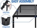 Metal Bed Frame,Queen Size Bed Frame with Storage Space,Heavy Duty Sturdy Mattress Foundation,Easy Assembly,No Box Spring Needed, Black,14 Inch,Queen - Image 6