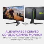 Alienware AW3423DWF Curved QD-OLED Gaming Monitor - 34-inch Quantum Dot OLED 0.1Ms 165Hz 21:9 Curved Display, 99.3% DCI-P3 Color Gamut, VESA DisplayHDR True Black 400, AMD FreeSync Premium Pro - Black - Image 2