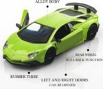 1/36 Scale Lamborghini Aventador LP750-4 SV Diecast Cars Models,Pull Back Vehicles Toy Cars,Cars Gifts for Boys Girls (Green) - Image 3
