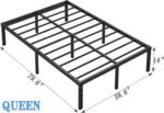 Metal Bed Frame,Queen Size Bed Frame with Storage Space,Heavy Duty Sturdy Mattress Foundation,Easy Assembly,No Box Spring Needed, Black,14 Inch,Queen - Image 3