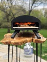 Bertello SimulFIRE Outdoor Pizza Oven Bundle - Wood Fire Portable 12 inch Brick Oven with Gas Burner, Peel, Wood Tray, Cover, & Thermometer - Portable Pizza Maker - As Seen on SHARK TANK - Image 8