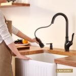 Oil Rubbed Bronze Kitchen Faucet with Pull Down Sprayer, Lava Odoro Bronze Kitchen Sink Faucet with Magnetic Docking Spray 3-Function, Brass Faucet for Kitchen Sink 1 Hole and 3 Hole, KF271-ORB - Image 4