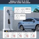 2026 Upgraded Level 1 & 2 Portable EV Charger, 25Ft J1772 Charging Cable, 8–16Amp Adjustable Current with Delay Start, 110–240V, NEMA 6-20 Plug with 5-15 Adapter, for All EVs & PHEVs - Image 3