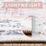 LIVEBOX Machine Washable 5x7 Rug, Pink Rugs for Bedroom Girls, Soft Boho Floral Nursery Rug, Non-Slip Indoor Ultra-Thin Floor Carpet Area Rug for Kid Room Living Room Dorm, Blush/Pink - Image 4