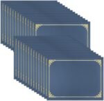 SUNEE Certificate Holders(Navy Blue, 30 Packs), Diploma Covers Gold Foil Border, for Letter Size 8.5x11 Certificates, Cardstock, Document Papers