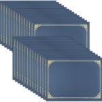SUNEE Certificate Holders(Navy Blue, 30 Packs), Diploma Covers Gold Foil Border, for Letter Size 8.5x11 Certificates, Cardstock, Document Papers