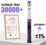 Digital Torque Wrench 3/8 Drive, 1.5-99.56 Ft-lb/2.03-135 Nm, ±1% Precision Torque Wrench Digital Set with Vibration, Buzzer and LED Flash Notification for Bike, Motorcycle & Automotive Repair - Image 2