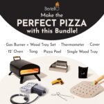 Bertello SimulFIRE Outdoor Pizza Oven Bundle - Wood Fire Portable 12 inch Brick Oven with Gas Burner, Peel, Wood Tray, Cover, & Thermometer - Portable Pizza Maker - As Seen on SHARK TANK - Image 5