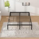Metal Bed Frame,Queen Size Bed Frame with Storage Space,Heavy Duty Sturdy Mattress Foundation,Easy Assembly,No Box Spring Needed, Black,14 Inch,Queen - Image 9