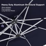 PURPLE LEAF 9' X 12' Patio Umbrella Outdoor Rectangle Umbrella Large Cantilever Umbrella Windproof Offset Heavy Duty Sun for Garden Deck Pool Patio, Navy Blue - Image 3