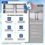 54" W Commercial Freezer with 2 door Stainless Steel 49 Cu. Ft Reach-in Freezer Auto-Defrost Fan Cooling Freezer for Restaurant, Commercial Kitchen, Shop, ETL Certification -10℉ - Image 5
