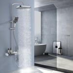 Lefton Shower System with Temperature Display in Fahrenheit and Dual Shower Head, Waterfall Shower Faucet Set with Spray Gun, 5-in-1 Control System, SST2206 (Chrome) - Image 6