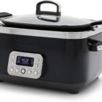 GreenPan Elite 14-in-1 Nonstick 6QT Electric Slow Cooker, PFAS-Free Ceramic Multi-Cooker, In-Pot Browning, Dishwasher Safe Lid & Removable Crock, Stainless Steel Steamer, Silicone Handles, Black