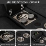 OUYESSIR 135" U Shaped Sectional Cloud Couch,Black Sectional Couches for Living Room,Comfy Fluffy Chenille Oversized Cloud Couch,Modular Sectional Sofa with Central Console & Double Chaise Lounge - Image 3