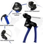 Heavy Steel Cable Tie Tool：Stainless Steel Zip Tie Gun, Metal Tie Wrap Gun Kit, Duty Outdoor Adjustable Fastening Cutting Tie Tool Sets with 100pcs Self-Locking Metal Steel Zip Ties CHUSHUYI - Image 5