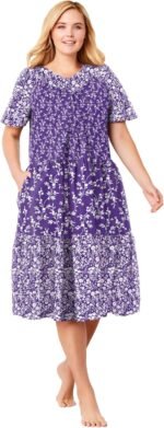 Only Necessities Plus Size Tiered Print Lounger