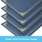 SUNEE Certificate Holders(Navy Blue, 30 Packs), Diploma Covers Gold Foil Border, for Letter Size 8.5x11 Certificates, Cardstock, Document Papers - Image 2