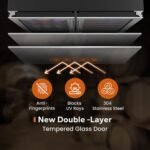 Ca'Lefort 30 Inch Wine and Beverage Refrigerator, 80 Can and 33 Bottle French Door Wine Refrigerator 36-72°F, 3 LED Wine Fridges with Glass Door, Built-in or Freestanding for Home/Kitchen (6.00 cu.ft) - Image 5