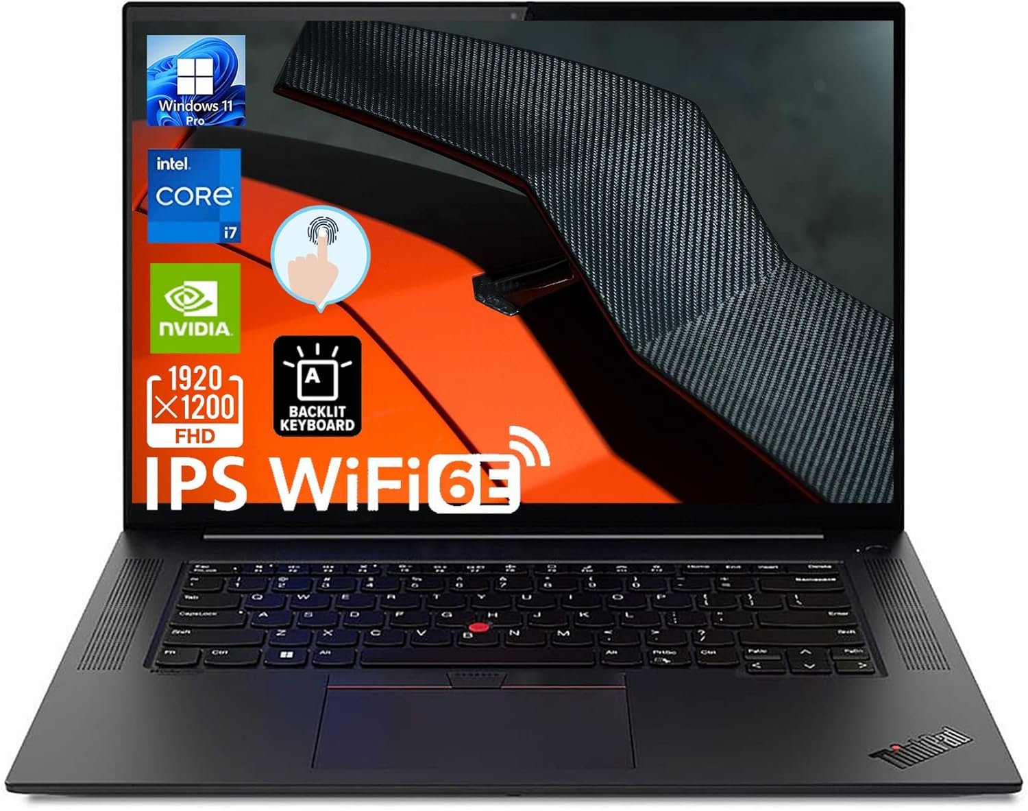 71afGZ-0mgL._AC_SL1500_.jpg Lenovo ThinkPad X1 Extreme Gen 5 Business Laptop, 16" WUXGA IPS Display, Core i7-12700H, Windows 11 Pro, 32GB RAM, 1TB SSD, GeForce RTX 3050 Ti, Wi-Fi 6E, Fingerprint Reader, Backlit Keyboard, TD - Image 1