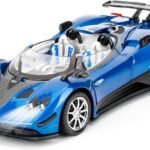 BDTCTK 1/24 Comapatible for Pagani Zonda HP Barchetta Model Cars Toy, Zinc Alloy Diecast Pull Back Toy Cars with Sounds and Lights Vehicles for Kids Boy Girl Gift (Blue)