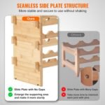 VEVOR 72 Bottle Upgrade Modular Wine Rack, Continuously Store Pinot Bottles, 8-Tier Bamboo Wood Storage Rack, Floor Freestanding Wines Holder Display Shelf, Wobble-Free Shelves for Kitchen Bar Cellar - Image 4